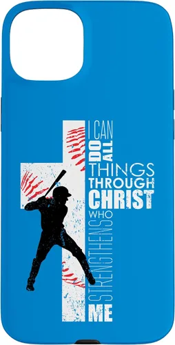 Vista 9 de Blue Christian Baseball Gifts Teen Boys Cross Bible Phone Case para iPhone 17