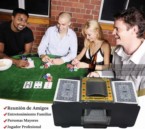 Vista 2 de Barajador Automático de Tarjetas, Máquina Barajadora de Póker Eléctrica Operada con Pilas para 1-2 Barajas, para Cartas de Juego/UNO