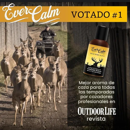 Vista 2 de Conquest Scents EverCalm Deer Herd Scent, Deer Attractant Original Formula Calming Scent from Deer Bedding Areas, for Pre-Rut, Rut and Post-Rut