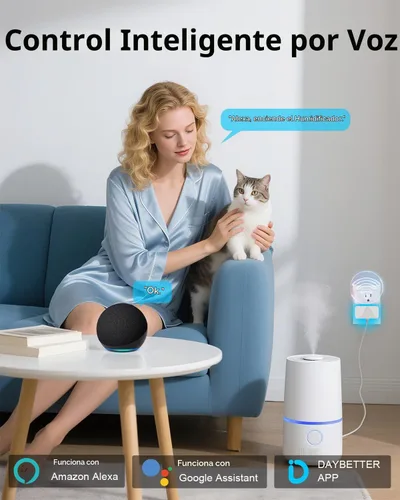 Vista 4 de DAYBETTER Enchufe inteligente Max 15A/1800W, compatible con Alexa y Google Home, no requiere concentrador, configuración Bluetooth y WiFi de 2.4