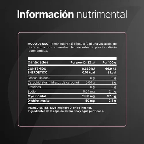 Vista 8 de Myo & D-Chiro Inositol Platinum 240 Cápsulas. con Ingredientes Naturales Mezcla 40:1. B Life Myo & D-Chiro Inositol Platinum