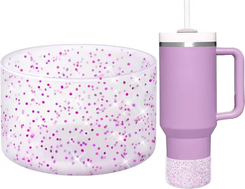 Vista 23 de WUQID Funda protectora de silicona compatible con vasos Stanley Tumbler de 20 a 40 onzas y botella Hydro Flask de 12 a 24 onzas, reduce