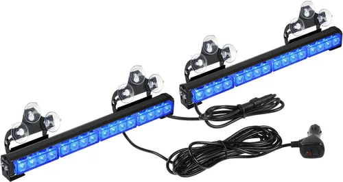 Vista 17 de ASPL - Barra de luz LED intermitente de emergencia de 2 x 16.8 pulgadas, para asesor de tráfico. Barra de luz estroboscópica de 32 LED con 26 Ámbar