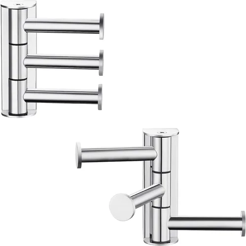 Vista 10 de Angle Simple Gancho giratorio para toallas mate negro, 2 paquetes, SUS 304 gancho de acero inoxidable para abrigos y batas para baño