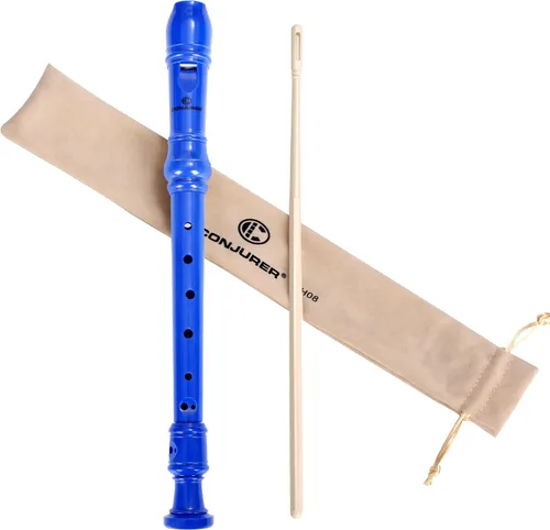 Vista 15 de CONJURER Grabadora soprano para niños y estudiantes, 10 unidades, flauta alemana de 8 agujeros, para principiantes, con varilla de limpieza y bolsa