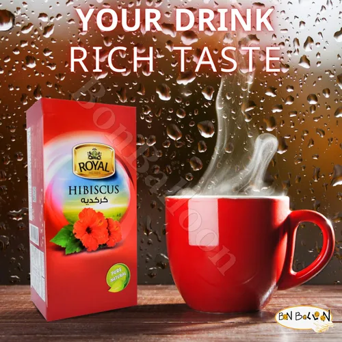 Vista 6 de Royal Natural Hibiscus Flower Tea Bags Pure Natural Seco Roselle Egipcio Herbario Libre de Cafeína Egipto Asuani Asuán Chai Hybiscus Hibscus Té