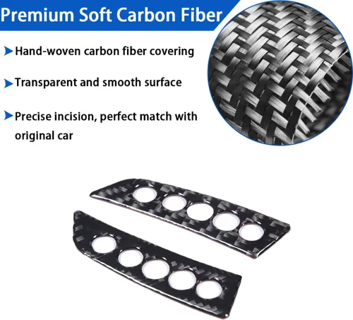 Vista 3 de Adhesivo suave de fibra de carbono para panel de instrumentos, compatible con Chevrolet Corvette C8 2020-2025, accesorios adhesivos para panel