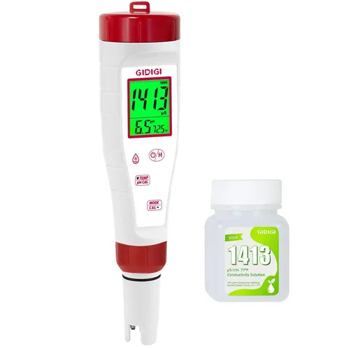 Vista 7 de Probador de pH, medidor de pH digital para agua, nueva versión de medidor TDS para agua potable con pantalla retroiluminada que muestra