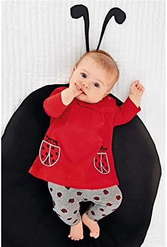 Vista 2 de Conjunto de ropa de bebé niña 2 piezas de manga larga con patrón de dibujos animados trajes infantiles