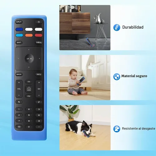 Vista 3 de Funda de silicona para mando a distancia de Vizio Smart TV XRT136/XRT140 (Azul brillante)