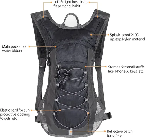 Vista 2 de Unigear Hydration Pack Backpack with 70 oz 2L Water Bladder for Running, Hiking, Cycling, Climbing, Camping, Biking