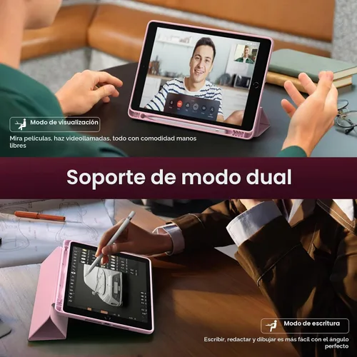 Vista 4 de MoKo Funda para iPad de 9ª/8ª/7ª generación 2021/2020/2019, rosa