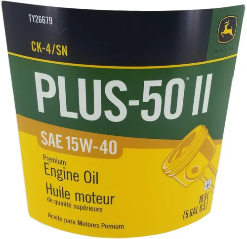 Vista 4 de John Deere Plus-50 II CJ-4 Aceite de motor diesel 15W-40 Cubo de 5 galones TY26679