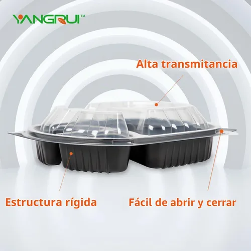 Vista 5 de YANGRUI Contenedor de preparación de comidas, paquete de 30 recipientes de 30 onzas sin BPA reutilizables para llevar con tapas, envoltura