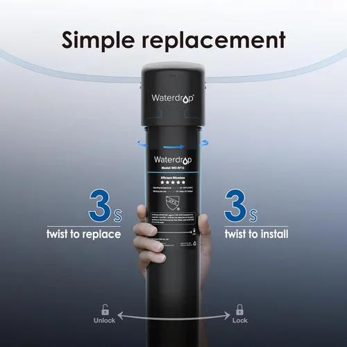 Vista 9 de Waterdrop Sistema de filtro de agua para debajo del fregadero 15UA y cartucho de filtro de repuesto Waterdrop RF15 para filtro de agua debajo