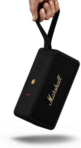 Vista 6 de Marshall Middleton - Parlante Bluetooth portátil, color negro y latón Crema