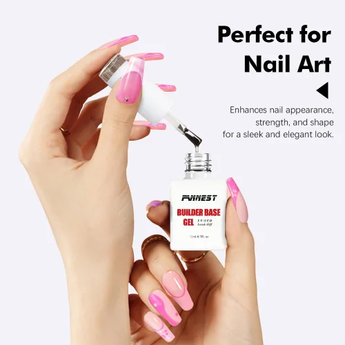 Vista 5 de Kit de Gel Constructor Gel Base de Goma Esmalte de Uñas, 15ml*2pcs (0.51 fl oz x 2 piezas) Para Engrosamiento de Uñas, Extensión de Fortalecimiento
