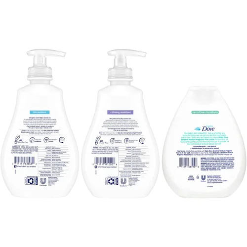 Vista 2 de Dove Paquete de loción para el cuidado de la piel sensible para bebés, lociones faciales y corporales ultra suaves para recién nacidos y bebés, 2