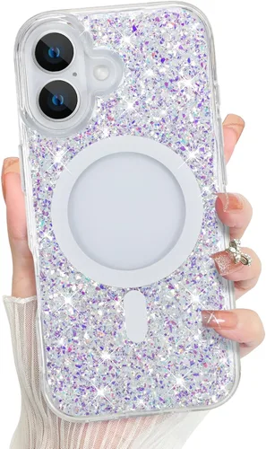 Vista 104 de Bonoma - Funda para iPhone 17 Pro Max 2025 con cristales brillantes, purpurina brillante