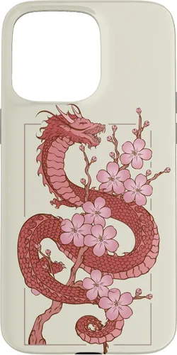 Vista 28 de iPhone 16 Japanese Dragon in Cherry Blossom Case
