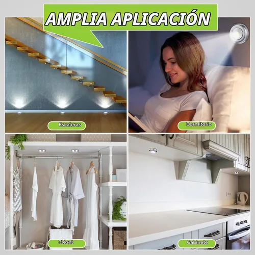 Vista 7 de Macarrie Paquete de 24 unidades de luces inalámbricas con batería para Plateado