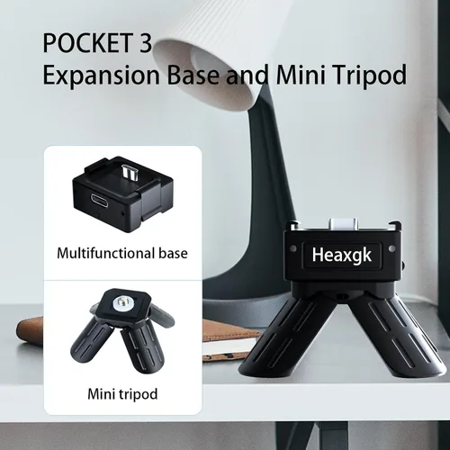 Vista 4 de Kit de trípode de liberación rápida para DJI Osmo Pocket 3, base de adaptador de carga de puerto de función completa tipo C para bolsillo 3