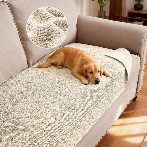 Vista 19 de H.VERSAILTEX Funda Antideslizante para Sofá de Mascotas Protector de Cama de Perro de Chenilla Funda de Sofá Gruesa y Suave Apta para Mascotas
