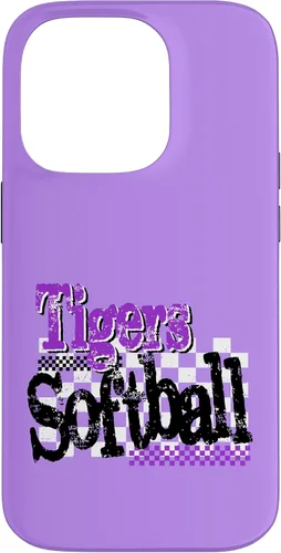 Vista 17 de Tigers Softball Mom Purple Tiger Pride Game Day School Case for iPhone 17