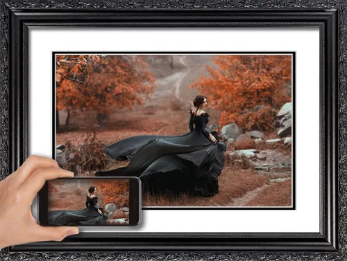 Vista 11 de ArtDirect Marco de madera ornamentado negro enmarcado personalizado de 12 x 12 pulgadas y tu foto o arte. Sube cualquier imagen y la imprimiremos