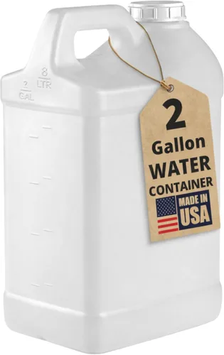 Vista 27 de kitchentoolz Jarra de 1 galón con tapa, jarra de plástico HDPE estilo F resistente para agua potable, campamento, almacenamiento de emergencia