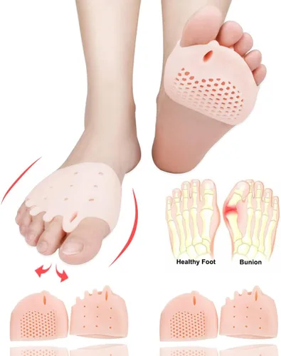 Vista 7 de JUMPOW Almohadillas metatarsianas (2 pares), cojines suaves y duraderos para pies para hombres y mujeres, separadores de dedos de gel, idea