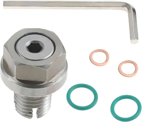 Vista 11 de Tapón magnético de drenaje de aceite de acero inoxidable M12 x 1.5, bandeja del motor con arandela de cobre e imán de neodimio, compatible