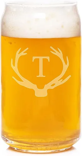 Vista 22 de Abby Smith Antler - Copa de cristal con grabado inicial