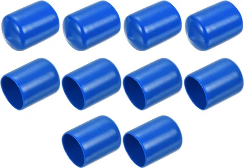 Vista 242 de uxcell 10 tapas de goma para extremos de 0.591 in de identificación, tapa de extremo redondo, protectores de rosca de tornillo, color negro