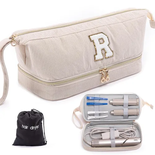 Vista 8 de Shark FlexStyle/SmoothStyle - Estuche para secador de pelo personalizado, organizador de viaje de doble capa con bolsa de secador de pelo, secadora