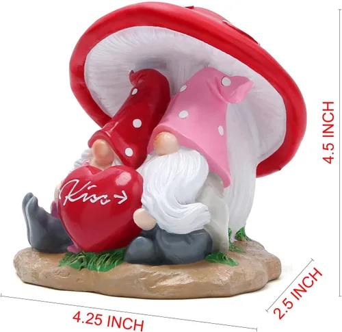 Vista 6 de Hodao Decoraciones de gnomos para el día de San Valentín, hechas a mano, para parejas, gnomos escandinavos, adornos de gnomos de San Valentín