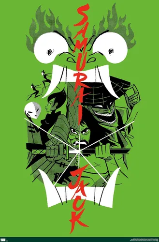 Vista 12 de Trends International Samurai Jack-Ensemble - Póster de pared, 14.725 x 22.375 pulgadas, versión enmarcada en madera de granero