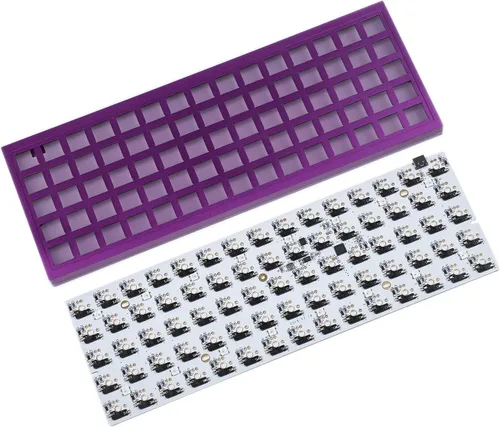 Vista 12 de YMDK Idobao x 75 teclas de diseño ortodoxo a través de placa acrílica intercambiable en caliente intercambiable en caliente RGB PCB teclado mecánico