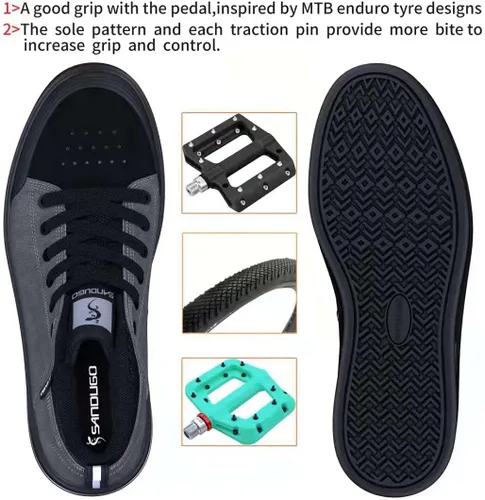 Vista 7 de Zapatos de ciclismo MTB para hombre para bicicleta de montaña para pedales planos, adecuados para montar en bicicleta de montaña DH Enduro Cross
