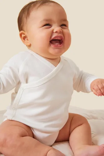 Vista 12 de MORI Body tipo kimono de manga larga para bebé para niños y niñas, transpirable, unisex, suave, con botones sin níquel