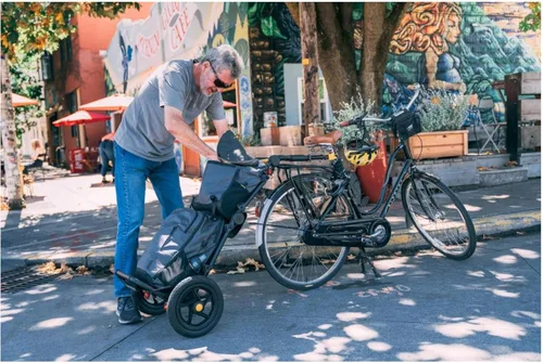 Vista 10 de Travoy, remolque plegable compacto para bicicleta de carga