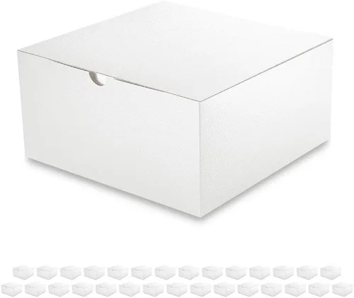 Vista 13 de PACKQUEEN Cajas de regalo de Navidad color dorado champán, paquete de 10 unidades de 6 x 6 x 4 pulgadas, cajas de regalo pequeñas con tapas, cajas
