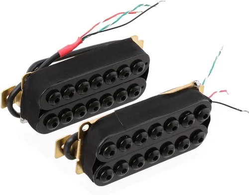 Vista 3 de 2PCS imán de cerámica 7 cuerdas guitarra Humbucker Pickup cuello y puente pastillas negro