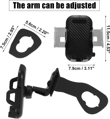 Vista 4 de X AUTOHAUX Soporte de teléfono multifuncional de 360 grados, soporte de radio, perno en soporte organizador de soporte para Jeep Wrangler JK JKU