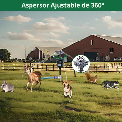 Vista 4 de Aspersor activado por movimiento, repelente impermeable para exteriores para patio Verde