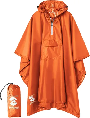 Vista 12 de SaphiRose Poncho de lluvia con capucha, impermeable, para hombres, mujeres y adultos Algas Azul 1 Pack