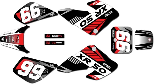 Vista 2 de Graphics Kit for Honda Honda XR50 (2000-2003) Turbo Series Blue 9 Mil - Easy Go - Dirt Pit Bike Motorcycle Stickers, Dirtbike Racing Automotive