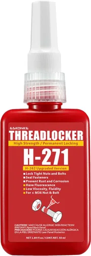 Vista 11 de ESKONKE Paquete de 3 Fijador de Roscas Azul 243 + Rojo 271 Removible y Permanente de Bloqueo 5.07 Fl oz Tuercas y Pernos Sellador de Roscas y Cierre