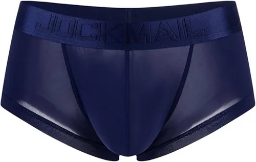 Vista 5 de Calzoncillos elásticos de seda de hielo para hombre, suaves y cómodos, de algodón, con bragueta abierta, sin etiquetas, bragas de pierna