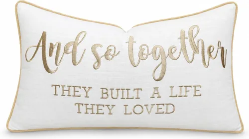 Vista 16 de Funda de Cojín Decorativo Romántico para Pareja, Sentimiento de Amor Bordado, Refranes Decorativos, Acento Lumbar - Decoración de Frases Acogedoras